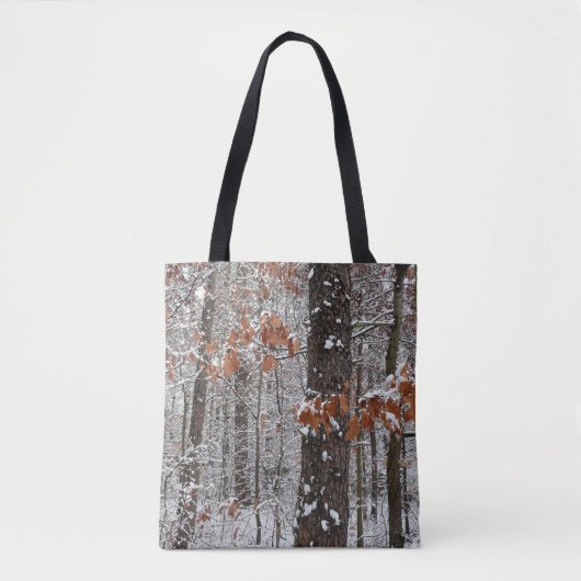 sneeuw bedekte eikenbomen WinterNatuur fotografie Tote Bag (Voorkant)