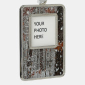 sneeuw bedekte eikenbomen WinterNatuur fotografie Verzilverd Omlijst Ornament (Rechts)