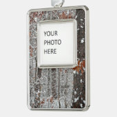 sneeuw bedekte eikenbomen WinterNatuur fotografie Verzilverd Omlijst Ornament (Links)