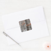 sneeuw bedekte eikenbomen WinterNatuur fotografie Vierkante Sticker (Envelop)