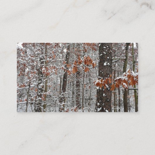 sneeuw bedekte eikenbomen WinterNatuur fotografie Visitekaartje (Achterkant)