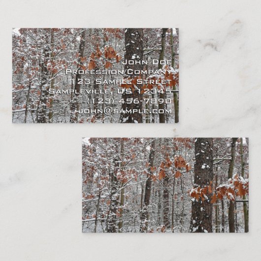 sneeuw bedekte eikenbomen WinterNatuur fotografie Visitekaartje (Voorkant / Achterkant)