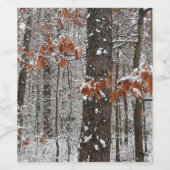 sneeuw bedekte eikenbomen WinterNatuur fotografie Wijn Etiket (Enkel label)