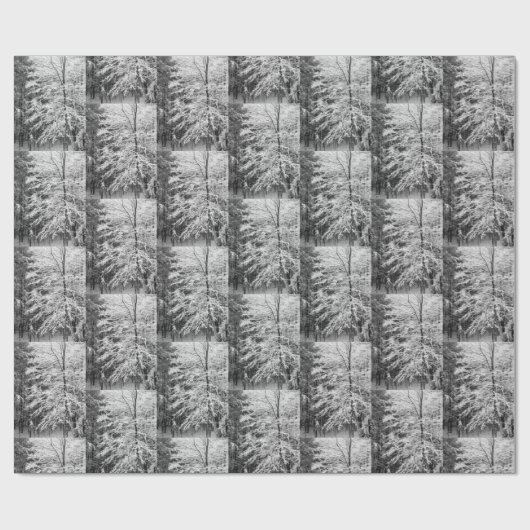 Sneeuw bedekte esdoorn in de winter cadeaupapier (Vlak)