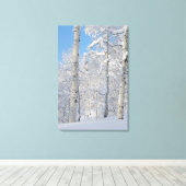 Sneeuw bedekte Espen, Beartrap-Desolation Ridge Canvas Afdruk (Insitu (Houten vloer))