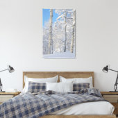 Sneeuw bedekte Espen, Beartrap-Desolation Ridge Canvas Afdruk (Insitu (Slaapkamer))