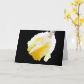 Sneeuw bedekte gele narcis vroege lente blanco kaart (Gele Bloem)