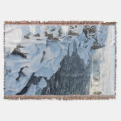 Sneeuw bedekte Godafoss-waterval Deken (Voorkant)