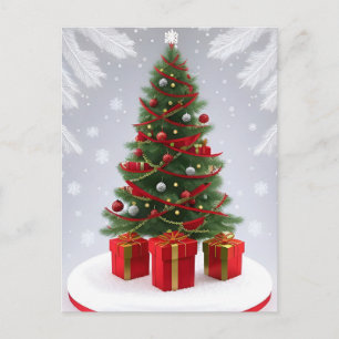 🎄 Sneeuw bedekte Kerstboom Gloed ❄️ Festive Briefkaart