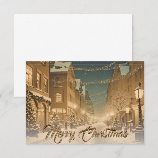 Sneeuw-bedekte Kerstmisstraten in een Binnenstad (Voorkant / Achterkant)