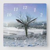 Sneeuw bedekte Ozark Hills wandklok (Voorkant)