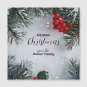 Sneeuw bedekte pijnboom, hulstbessen, niet-foto (Voorkant)