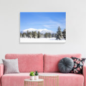 Sneeuw bedekte Prairie Pines en San Francisco Peak Canvas Afdruk (Insitu (Woonkamer))