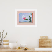 Sneeuw bedekte roze tulp poster (Keuken)