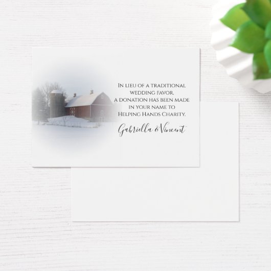 Sneeuw Bedekte Schuur Winter Bruiloft Liefdadighei Visitekaartjes (Bureau)