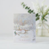 Sneeuw-bedekte Waterverf Landschap van New York Briefkaart (Staand voorkant)