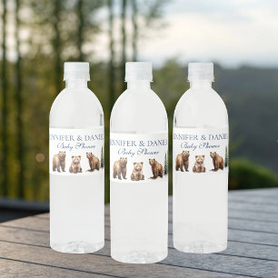 Sneeuw Beer Adventure Mountain Winter Baby shower Waterfles Etiket