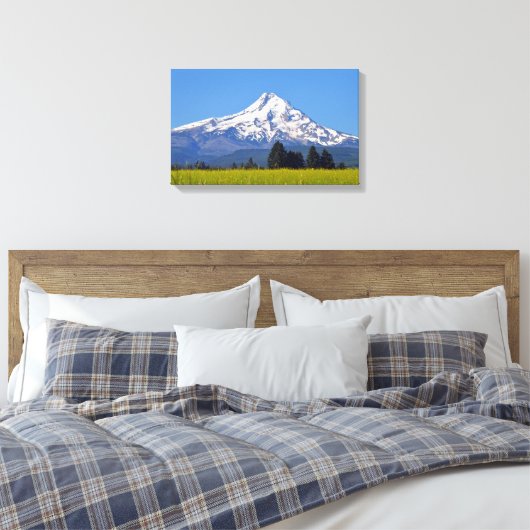 Sneeuw begrensd Mt Hood in Oregon, Verenigde State Canvas Afdruk (Insitu (Slaapkamer))