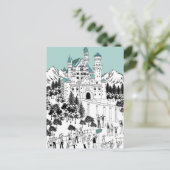 Sneeuw Behandeld Kasteel Briefkaart (Staand voorkant)