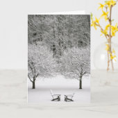 Sneeuw behandeld landschap kaart (Gele Bloem)