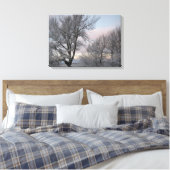 Sneeuw Behandelde Takken Canvas Afdruk (Insitu (Slaapkamer))