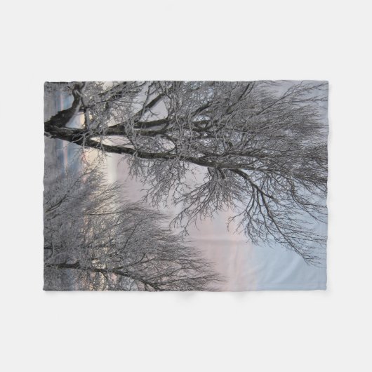 Sneeuw Behandelde Takken Fleece Deken (Voorkant (Horizontaal))