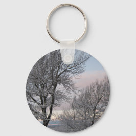 Sneeuw Behandelde Takken Sleutelhanger