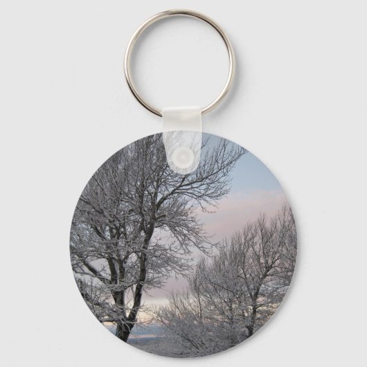 Sneeuw Behandelde Takken Sleutelhanger (Voorkant)