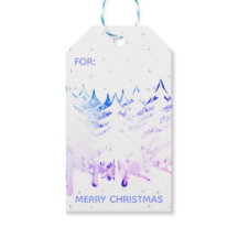 Sneeuw beladen kerstbomen in blauw Paarse & wit