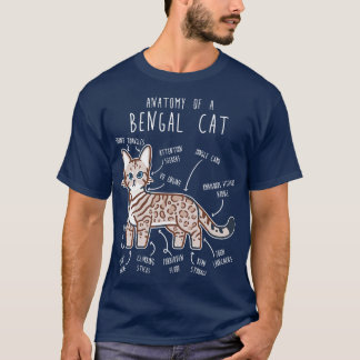 Sneeuw Bengalen Kat Seal Lynx Anatomie T-shirt