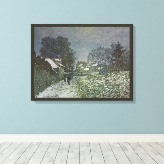 Sneeuw bij Argenteuil door Claude Monet Canvas Afdruk (Insitu (Houten vloer))