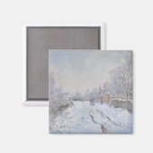 Sneeuw bij Argenteuil (door Claude Monet) Magneet (Voorkant / Achterkant)