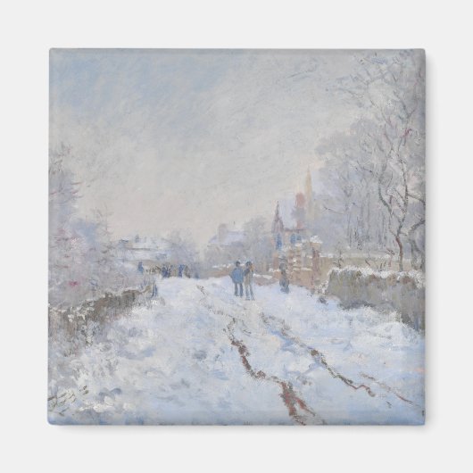 Sneeuw bij Argenteuil (door Claude Monet) Magneet (Voorkant)