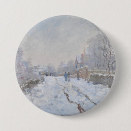 Sneeuw bij Argenteuil (door Claude Monet) Ronde Button 7,6 Cm