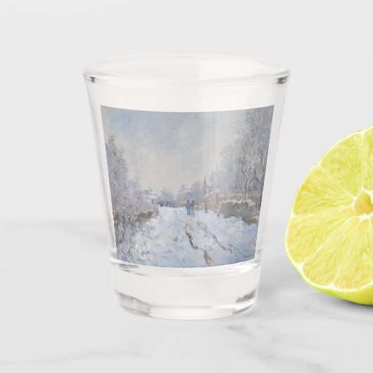 Sneeuw bij Argenteuil (door Claude Monet) Shot Glas (Voorkant)