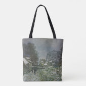 Sneeuw bij Argenteuil door Claude Monet Tote Bag (Achterkant)