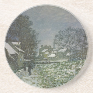 Sneeuw bij Argenteuil door Claude Monet Zandsteen Onderzetter