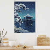 Sneeuw bij de Ukimido Katada door Tsuchiya Koitsu Poster (Keuken)