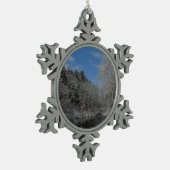 Sneeuw bij de Vanderbilt Grounds Tin Sneeuwvlok Ornament (Links)