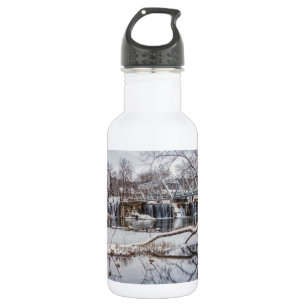 Sneeuw bij Finley Dam Stainless Steel Water Bottle Waterfles