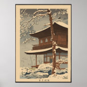 Sneeuw bij Ginkakuji Tempel Asano Takeji Poster (Voorkant)