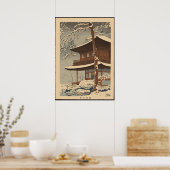 Sneeuw bij Ginkakuji Tempel Asano Takeji Poster (Keuken)