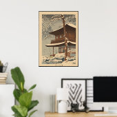 Sneeuw bij Ginkakuji Tempel Asano Takeji Poster (Thuiskantoor)