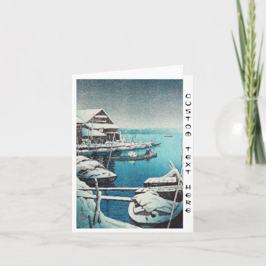 Sneeuw bij het art. van het scheenbeenhanga van feestdagen kaart (Voorkant)