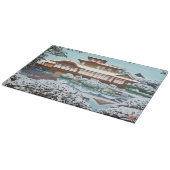 Sneeuw bij Hiunkaku Temple japanese winteromgeving Snijplank (Hoek)