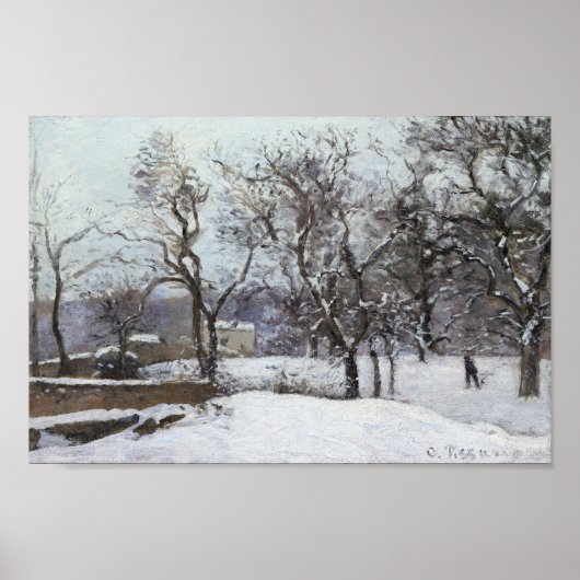 Sneeuw bij Louveciennes (1870) van Camille Pissarr Poster (Voorkant)
