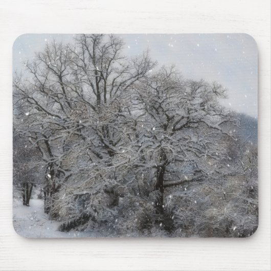 Sneeuw Bomen Winter Vakantie Kunst Muismat (Voorkant)