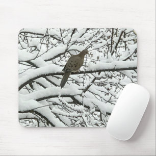 Sneeuw Boom Takken Vogel (fotografie door mij) Muismat