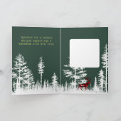 Sneeuw bos buffel plaid hert vrolijk kerstfeest Ho Feestdagen Kaart (Binnen)