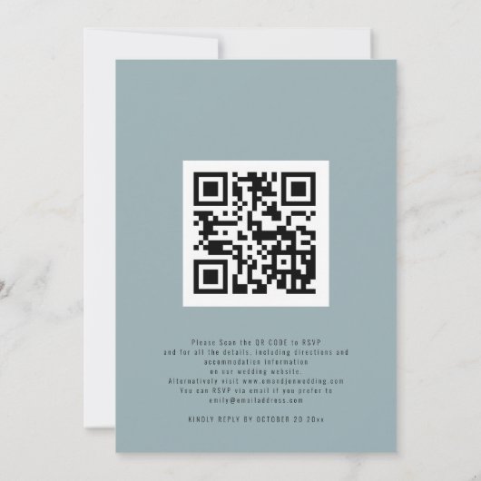 Sneeuw Bos Foto Doe mee QR Avond Feest Bruiloft Kaart (Achterkant)